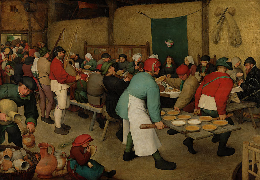 Pieter Bruegels painting The Peasant Wedding, from 1567, on which Michael Dams mural is based. Photograph from Wikipedia