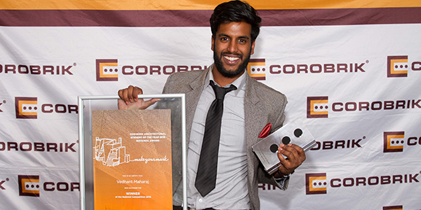 Vedhant Maharaj, Wits graduate and the 2015 Corobrik Architectural Student of the Year Award winner