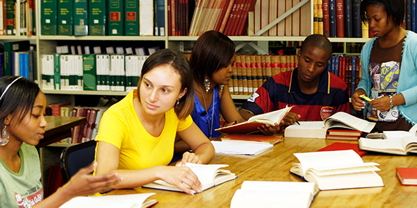 Students in the Law Library at Wits