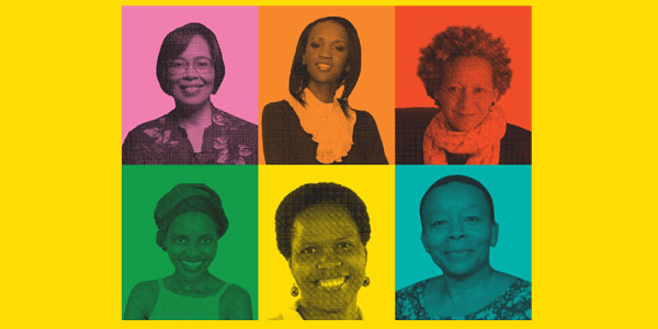 FALF Fellows (top l-r) Ann George, Dineo Mapanya, Jillian Gardner, and (bottom l-r) Mohlalakoma Ngwako, Thama Duba and Veronica Ntsia | Curiosity 13: #Gender ? /curiosity/