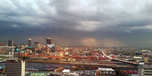 Stormy weather over Johannesburg in South Africa. ? Wits University