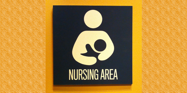 Sign indicating a nursing area for babies