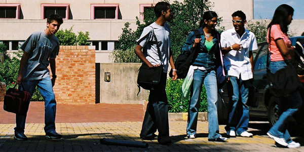 Students outside the Medical School
