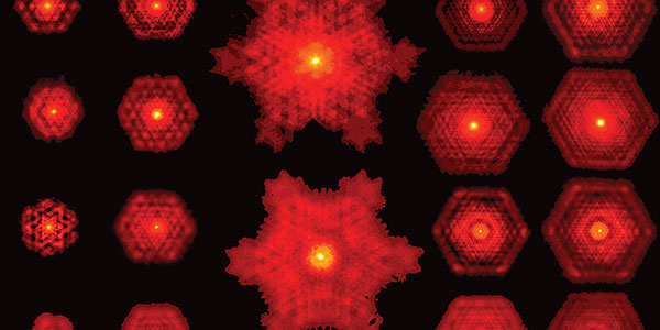 Several patterns of fractal light, created by a laser in the Wits Structured Light Laboratory. Credit: Wits University.