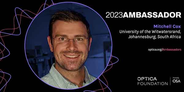 Dr Mitch Cox named 2023 Optica Ambassador