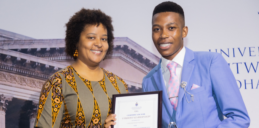 Lehlohonolo Kgopa (Hlalele) owner of Eggsclusive, was named the Most Outstanding Student Entrepreneur at the Student Leadership Awards